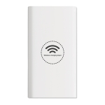 Batterie externe avec logo d'entreprise 8.000 mAh Wireless couleur blanc quatrième vue