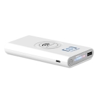 Batterie externe avec logo d'entreprise 8.000 mAh Wireless couleur blanc vue principale