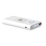 Batterie externe avec logo d'entreprise 8.000 mAh Wireless couleur blanc deuxième vue principale