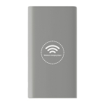 Batterie externe avec logo d'entreprise 8.000 mAh Wireless couleur gris quatrième vue