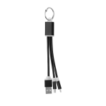 Joli porte-clés publicitaire avec 3 connexions MultiCable couleur noir