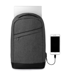 Sac à dos pour ordinateur portable de 13´´ avec port USB Energize couleur noir troisième vue