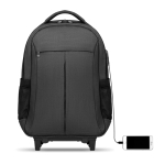 Sac à dos à roulette personnalisé avec le logo d'entreprise Wheels couleur gris deuxième vue