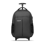 Sac à dos à roulette personnalisé avec le logo d'entreprise Wheels couleur gris troisième vue principale