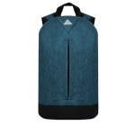 Sac à dos publicitaire de voyage antivol en polyester 600D SaveTrip couleur bleu vue avec zone d'impression
