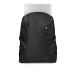 Sac à dos promotionnel pour PC de 15´´ avec détails en ripstop City couleur noir deuxième vue