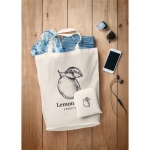 Sac pliant publicitaire en coton 100 g/m2 personnalisé EcoPocket couleur blanc vue d'ambiance principale