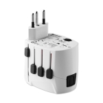 Adaptateur de voyage personnalisé avec le logo Skross Pro World & USB couleur blanc cinquième vue