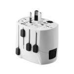 Adaptateur de voyage personnalisé avec le logo Skross Pro World & USB couleur blanc sixième vue