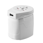 Adaptateur de voyage personnalisé avec le logo Skross Pro World & USB couleur blanc septième vue