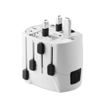 Adaptateur de voyage personnalisé avec le logo Skross Pro World & USB couleur blanc huitième vue