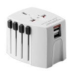 Adaptateur de voyage multifonctionnel pour clients Skross MUV USB couleur blanc