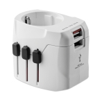 Adaptateur de voyage universel avec ports USB Skross Pro Light USB couleur blanc