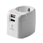 Adaptateur de voyage universel avec ports USB Skross Pro Light USB couleur blanc sixième vue
