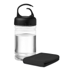 Petite bouteille publicitaire en tritan avec serviette 300 ml FitStyle couleur noir troisième vue