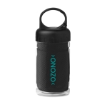 Petite bouteille publicitaire en tritan avec serviette 300 ml FitStyle couleur noir vue principale