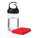 Petite bouteille publicitaire en tritan avec serviette 300 ml FitStyle couleur rouge deuxième vue