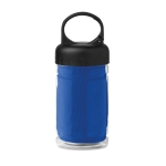 Petite bouteille publicitaire en tritan avec serviette 300 ml FitStyle couleur bleu roi