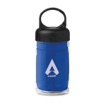Petite bouteille publicitaire en tritan avec serviette 300 ml FitStyle couleur bleu roi vue principale