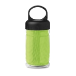 Petite bouteille publicitaire en tritan avec serviette 300 ml FitStyle couleur vert lime