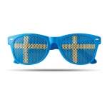 Lunettes publicitaires à motif de drapeau de pays Fanclub couleur bleu