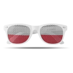 Lunettes publicitaires à motif de drapeau de pays Fanclub couleur blanc