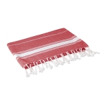 Serviettes de plage personnalisée pas chère en coton coloré Ibiza couleur rouge deuxième vue
