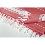 Serviettes de plage personnalisée pas chère en coton coloré Ibiza couleur rouge troisième vue