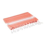 Serviettes de plage personnalisée pas chère en coton coloré Ibiza couleur orange deuxième vue