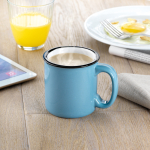 Mug avec logo pas cher de style vintage en couleur 240 ml couleur bleu vue d'ambiance