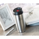 Tasse thermos publicitaire en inox avec sécurité 400ml valve couleur argenté mat troisième vue