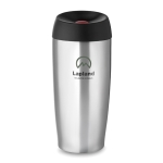 Tasse thermos publicitaire en inox avec sécurité 400ml valve couleur argenté mat troisième vue principale