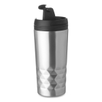 Mug thermos personnalisé géométrique en inox 280ml Trilliant couleur argenté mat