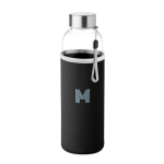 Gourdes personnalisées en verre avec étui 500 ml couleur noir vue principale