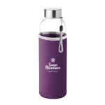 Gourdes personnalisées en verre avec étui 500 ml couleur violet vue principale