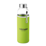 Gourdes personnalisées en verre avec étui 500 ml couleur vert lime vue principale