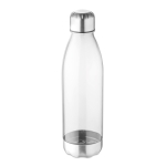 Bouteille publicitaire en tritan avec capuchon et base en acier 600 ml couleur transparent
