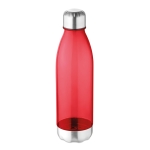 Bouteille publicitaire en tritan avec capuchon et base en acier 600 ml couleur rouge transparent