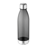 Bouteille publicitaire en tritan avec capuchon et base en acier 600 ml couleur gris transparent