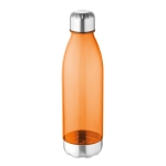 Bouteille publicitaire en tritan avec capuchon et base en acier 600 ml couleur orange transparent
