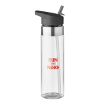 Gourdes personnalisées en tritan avec embout pliable 650 ml MetalRing couleur transparent vue principale