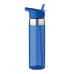 Gourdes personnalisées en tritan avec embout pliable 650 ml MetalRing couleur bleu transparent