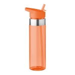 Gourdes personnalisées en tritan avec embout pliable 650 ml MetalRing couleur orange transparent