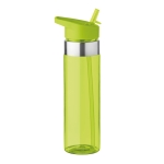 Gourdes personnalisées en tritan avec embout pliable 650 ml MetalRing couleur vert lime transparent