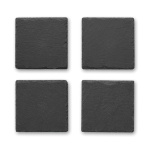Lot de 4 sous-verres carrés en ardoise livré dans une boîte Ardoise couleur noir quatrième vue