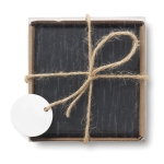 Lot de 4 sous-verres carrés en ardoise livré dans une boîte Ardoise couleur noir cinquième vue