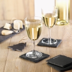 Lot de 4 sous-verres carrés en ardoise livré dans une boîte Ardoise couleur noir vue d'ambiance principale