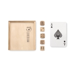 Jeu personnalisé dans un coffret en bois avec logo Casino couleur bois deuxième vue