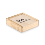 Jeu personnalisé dans un coffret en bois avec logo Casino couleur bois troisième vue principale