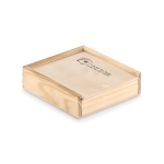 Jeu personnalisé dans un coffret en bois avec logo Casino couleur bois quatrième vue